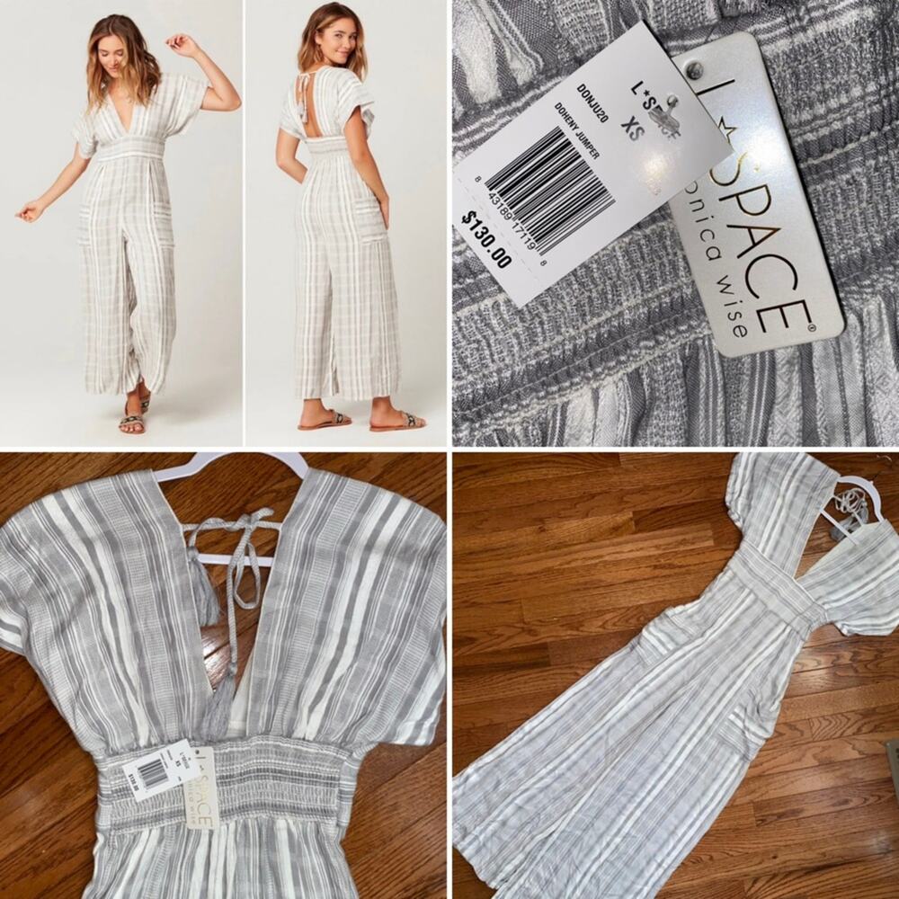 NEW $130 L*Space - Doheny Jumper in Pebble PCH Stripe NWT XS